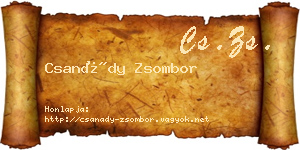 Csanády Zsombor névjegykártya